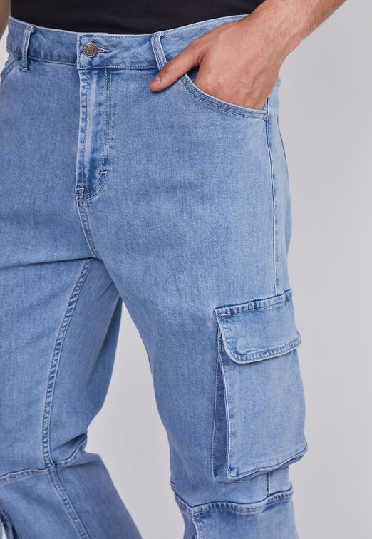 Jeans Hombre Celeste Cargo Claro Sioux